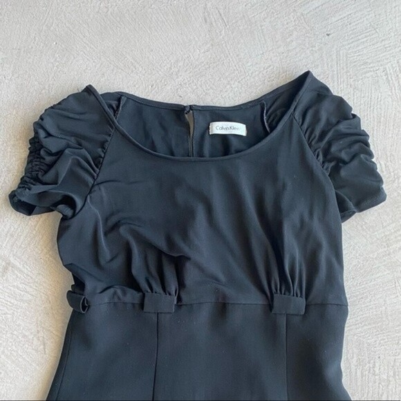 Calvin Klein Black Knee length high waist Sheath dress retro formal cocktail M - Picture 7 of 11